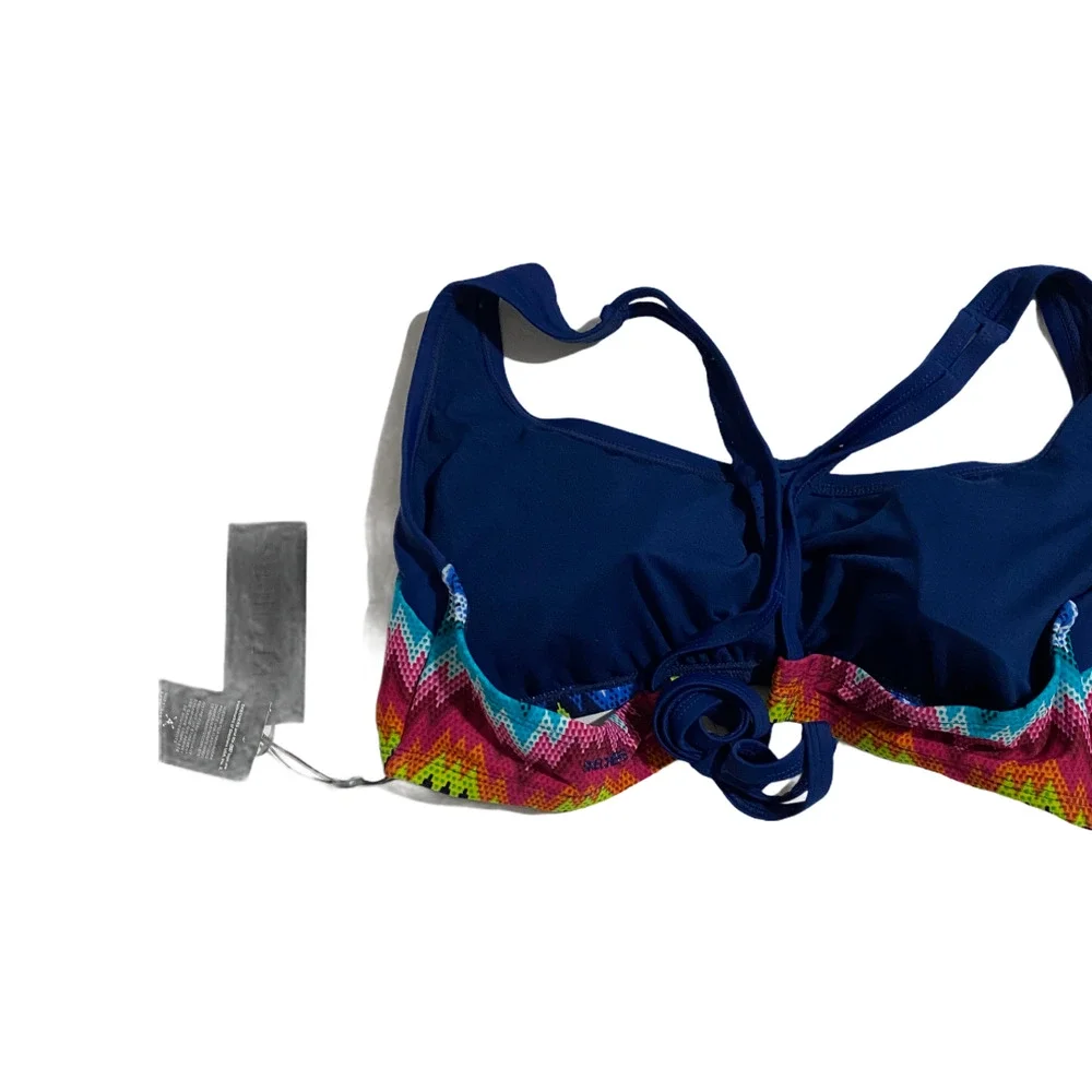 NWT Sketchers 2pc Swimsuit Womens Large Bandeau Racerback Bikini Top Swim Shorts - Picture 11 of 12